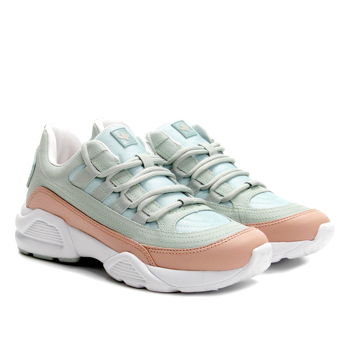 tênis couro chunky cravo & canela